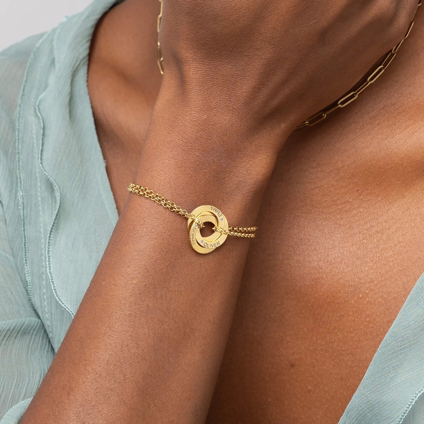 Luna Russian Ring Bracelet With Birthstone