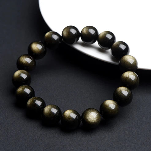 Natural Double Eye Obsidian Bracelet