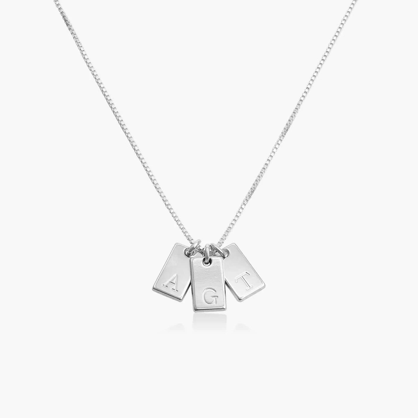 Rectangular Tag Initial Necklace