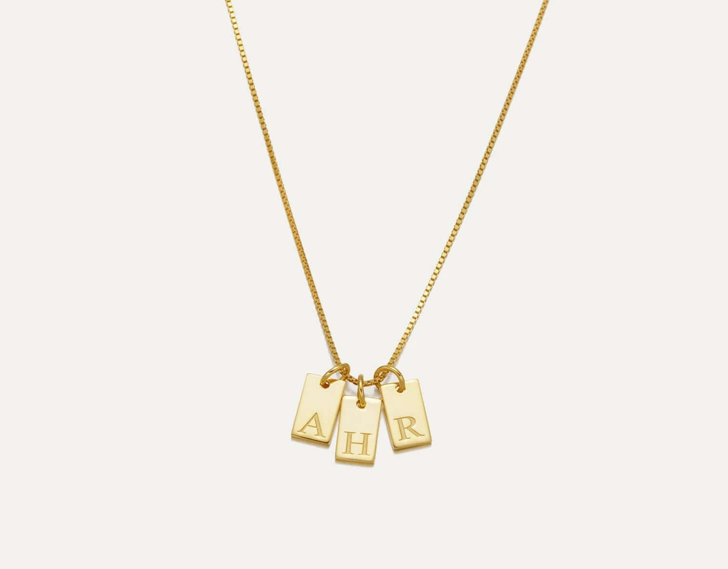 Rectangular Tag Initial Necklace