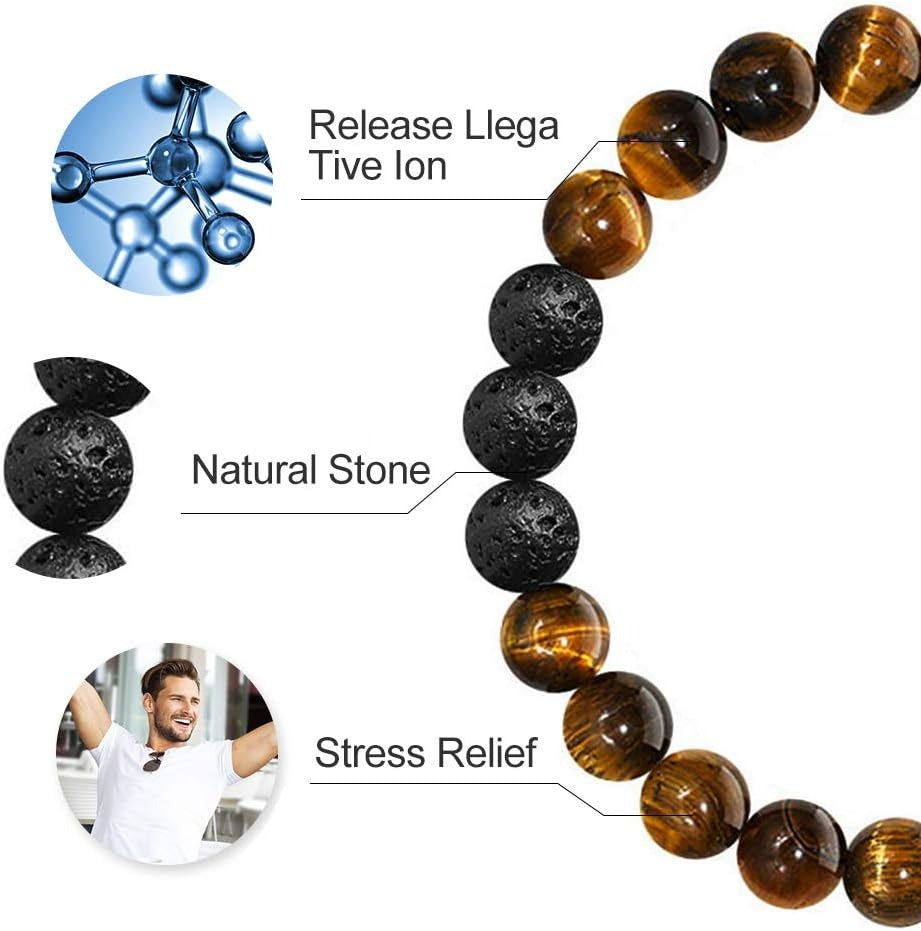 Tiger Eye & Lava Rock Bracelet