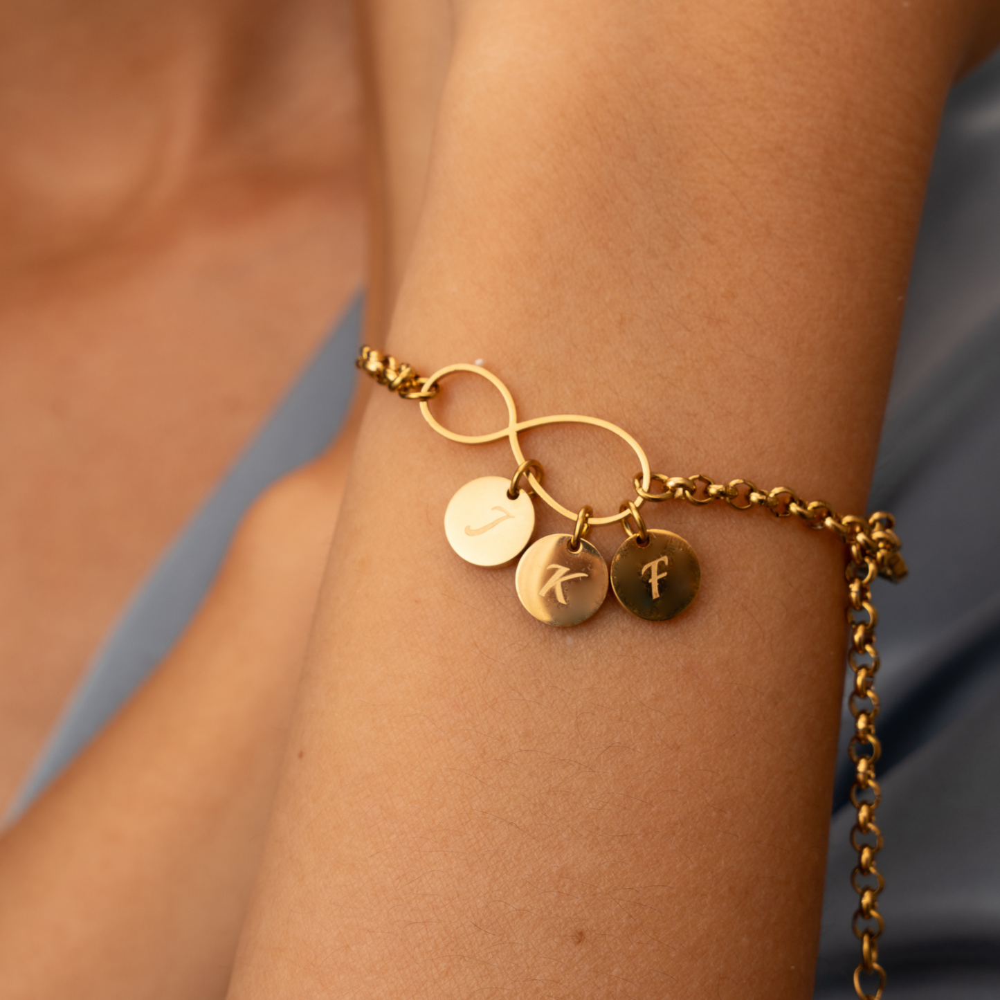 Infinity with Initial Charms Bracelet