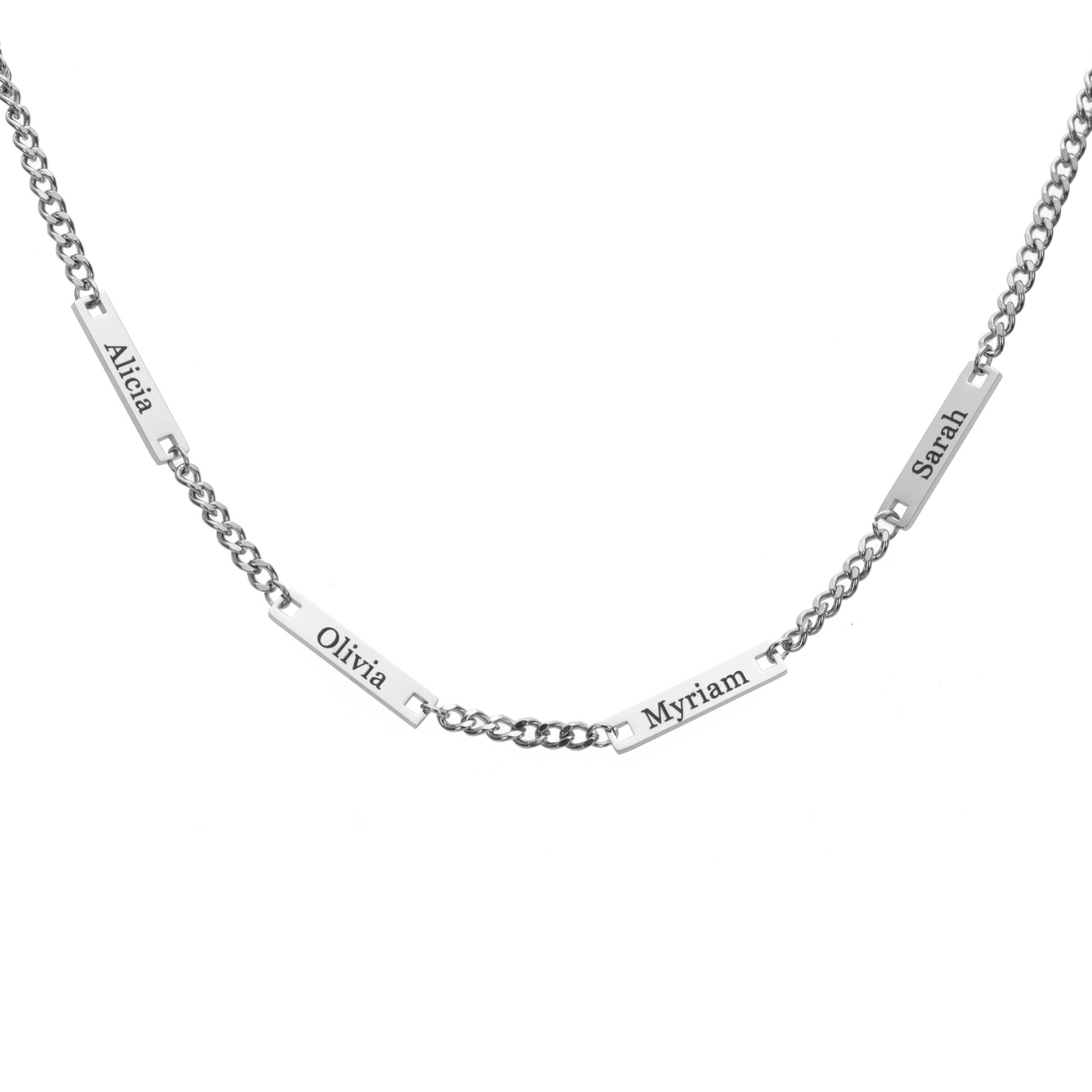Personalized Multiple Names on Plaque Necklace