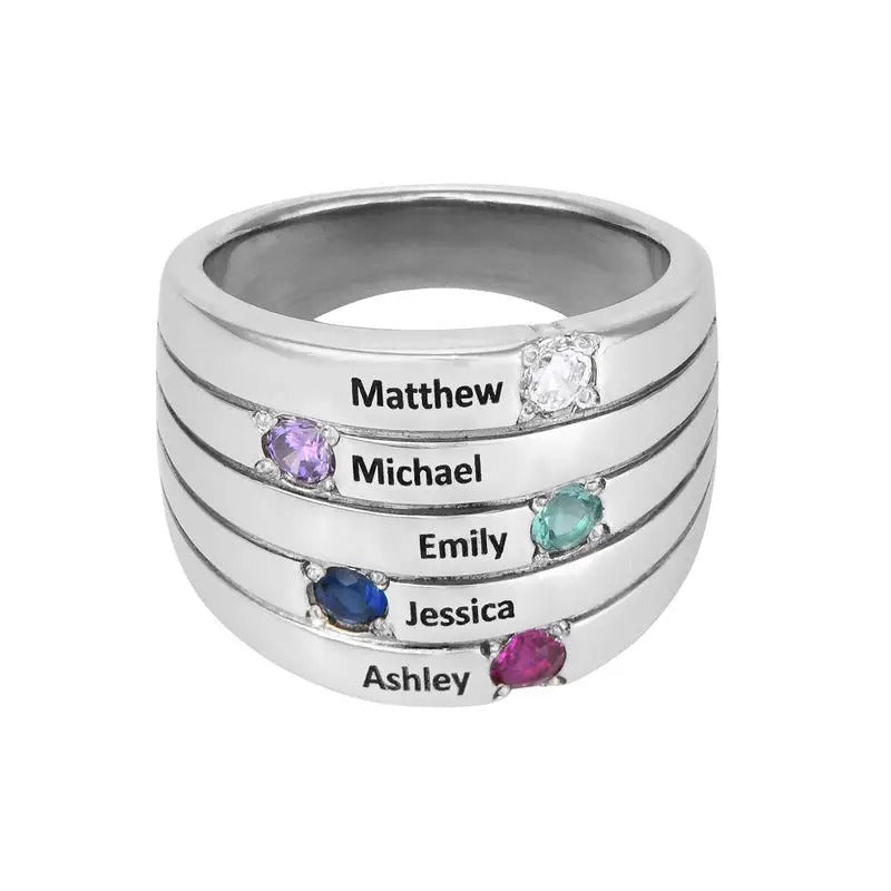 Stackable Birthstone Name Ring