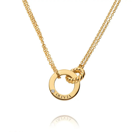 Grace Interlocking Necklace with Birthstone