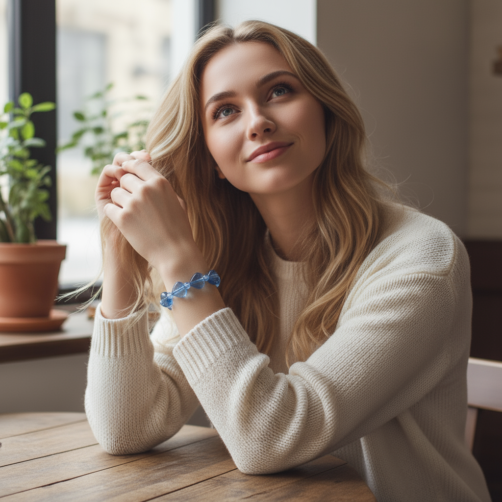 Aquamarine Heart's Serenity Bracelet