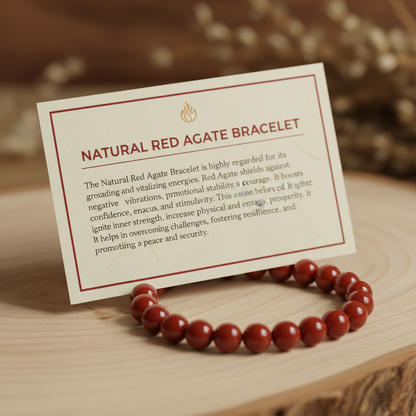 Natural Red Agate Bracelet