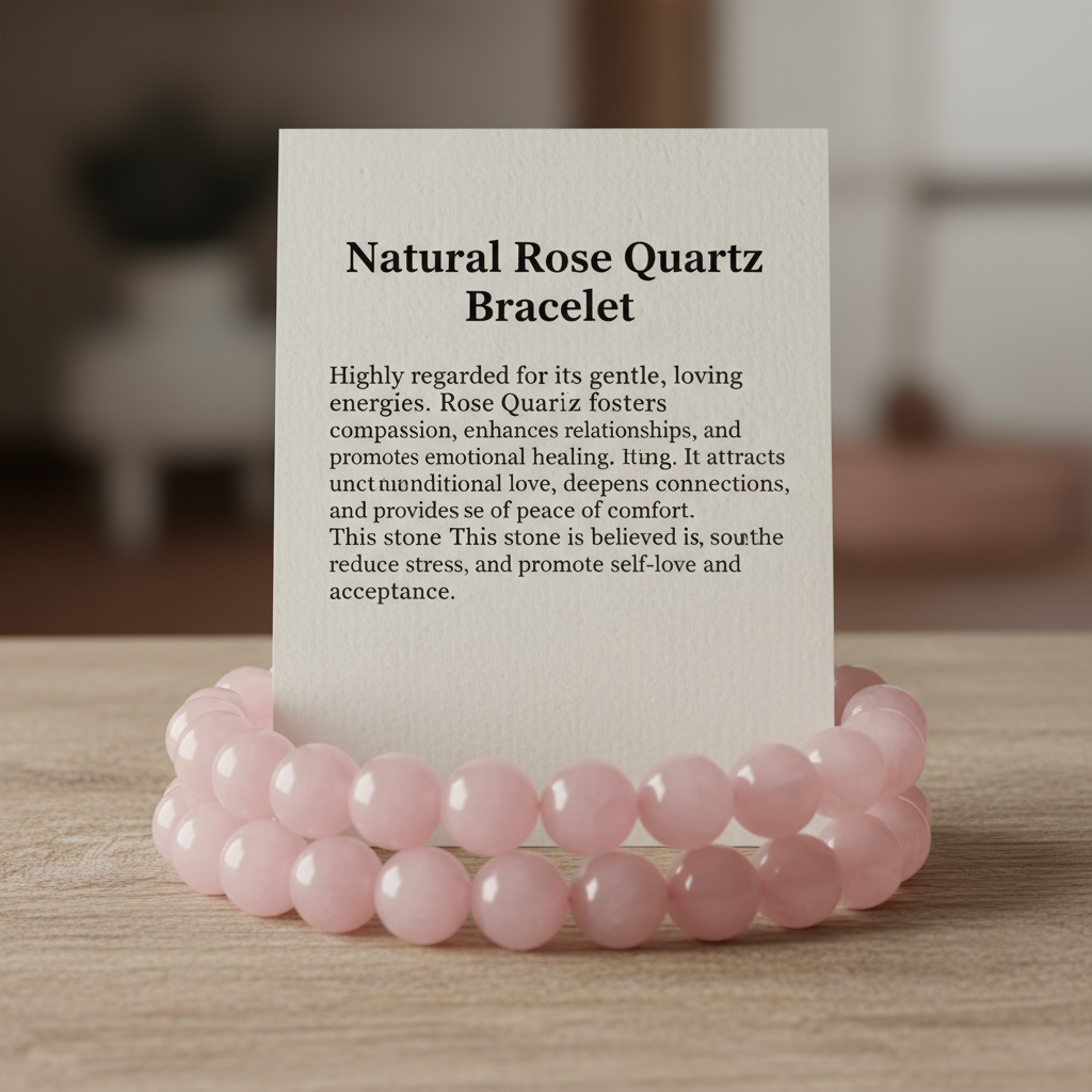 Natural Rose Quartz Bead Bracelet