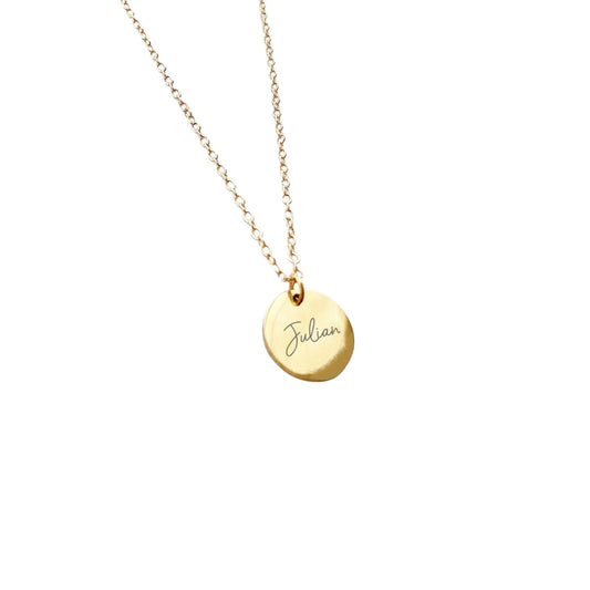 Engraved Disc Necklace