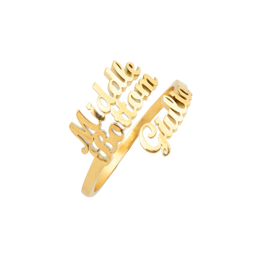 Triple Names Ring