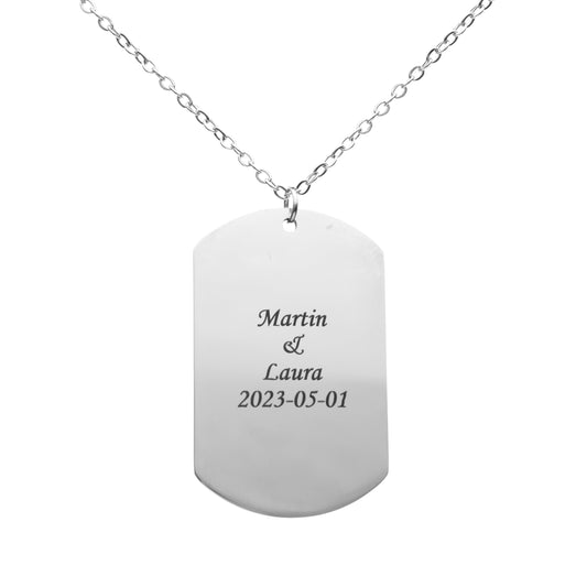 Silver Army Tag Pendant