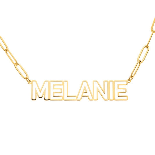 Hollowed Capital Name Necklace