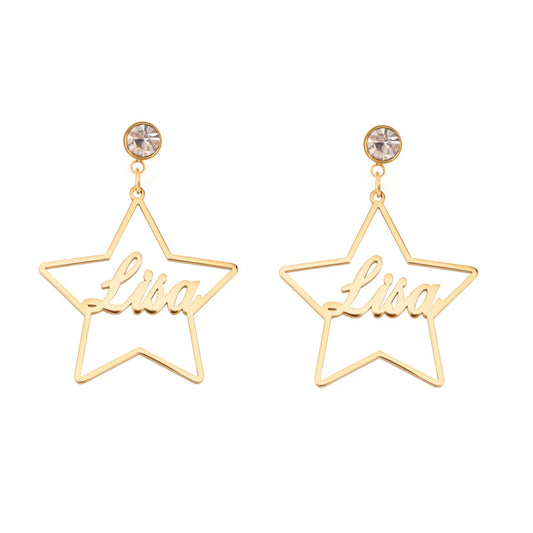Star Earrings With Birthstone