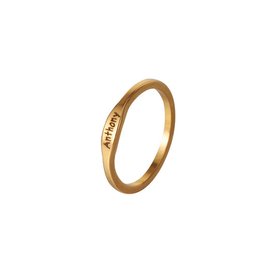 Slim Engraved Name Ring