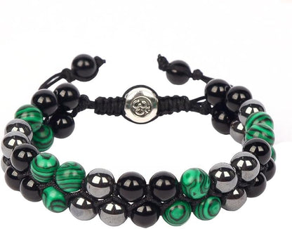 Triple Power Protection Bracelet - Onyx, Lava Rock & Tiger Eye