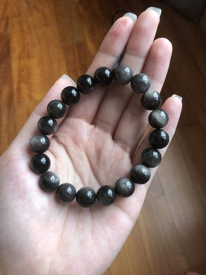 Natural Silver Obsidian Bracelet