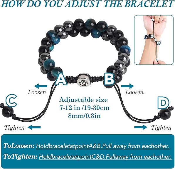 Triple Power Protection Bracelet - Onyx, Lava Rock & Tiger Eye