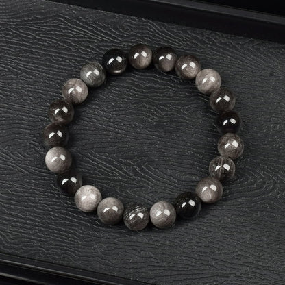 Natural Silver Obsidian Bracelet