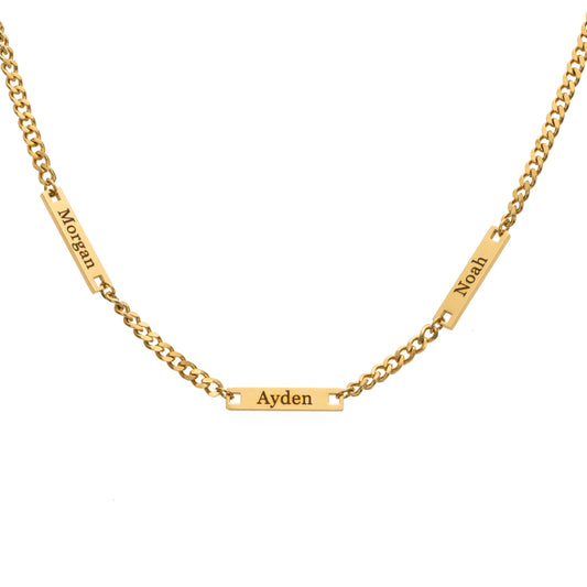 Personalized Multiple Names on Plaque Necklace