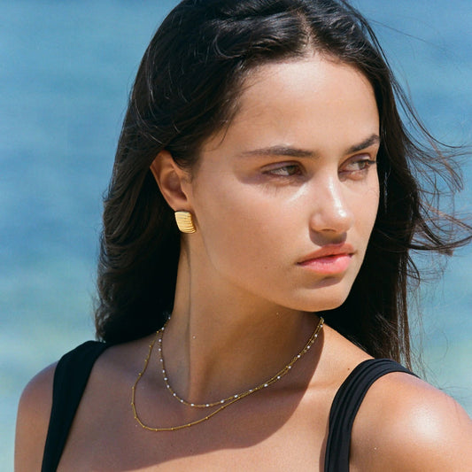Double Beaded Layered Necklace