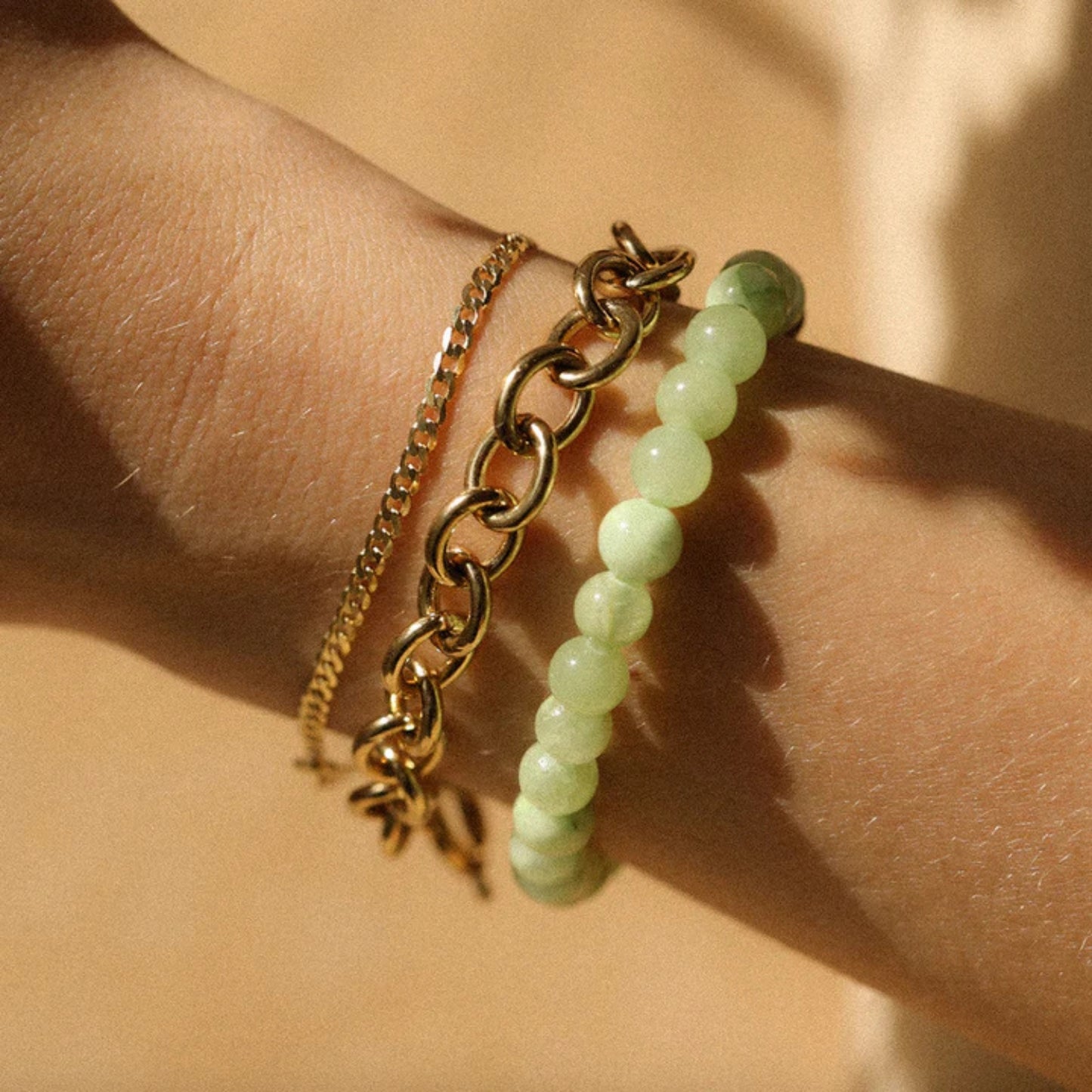 Natural Green Calcite Bracelet