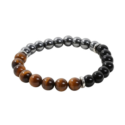 Shield of Success Bracelet - Tiger Eye, Black Tourmaline & Hematite
