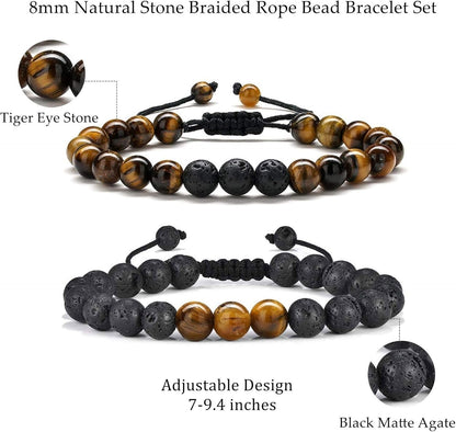 Tiger Eye & Lava Rock Bracelet