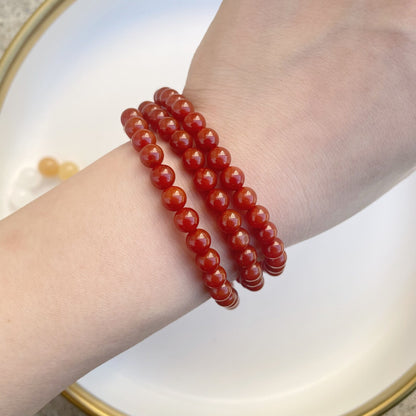 Natural Red Agate Bracelet