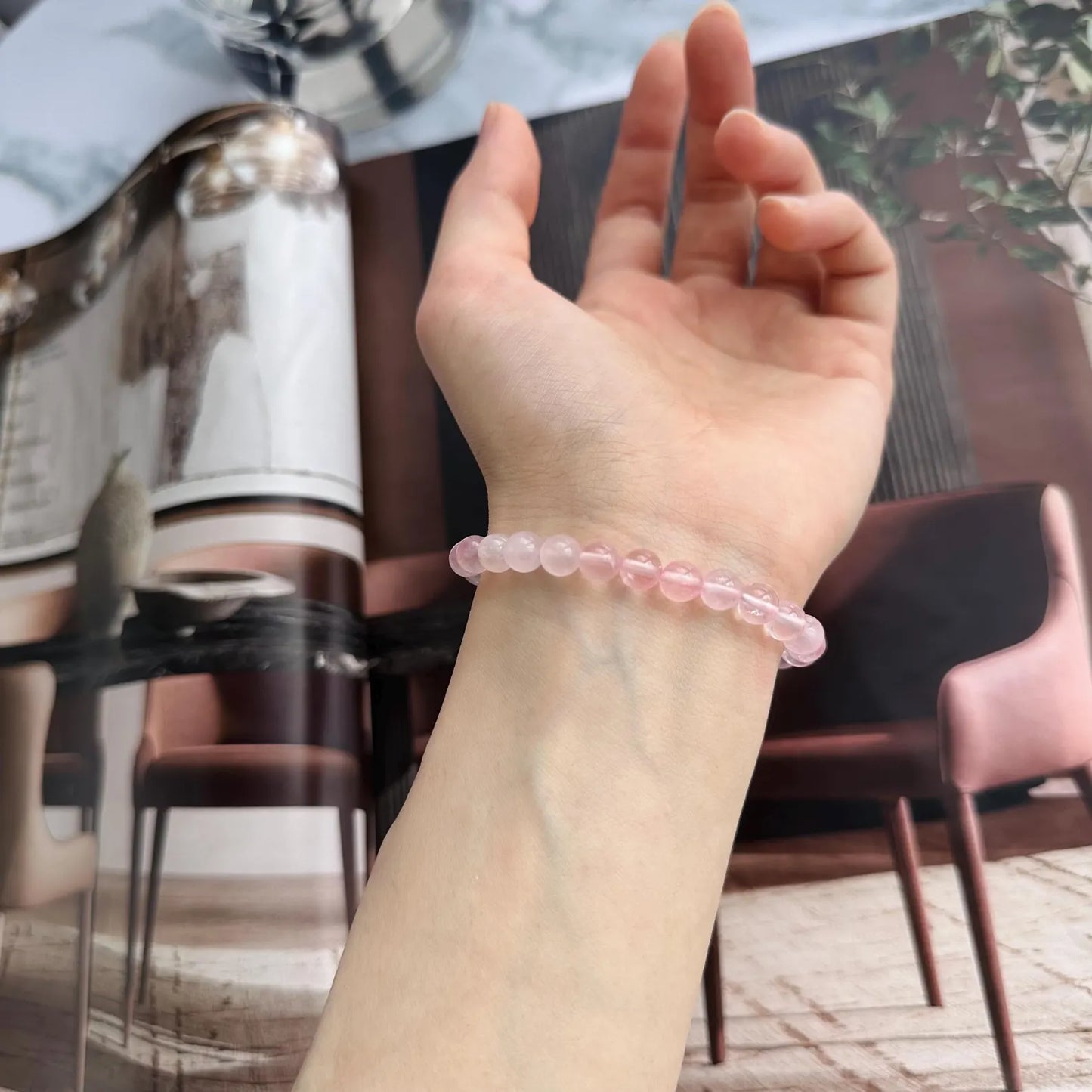 Natural Ice Rose Quartz Bracelet