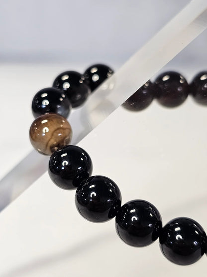 Natural Black Agate Bracelet