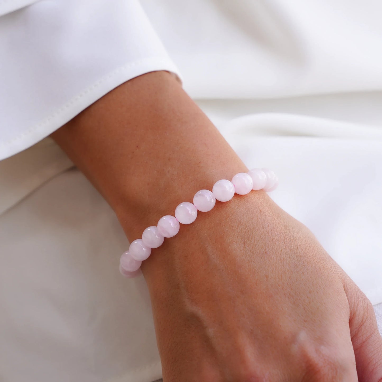 Natural Rose Quartz Bead Bracelet