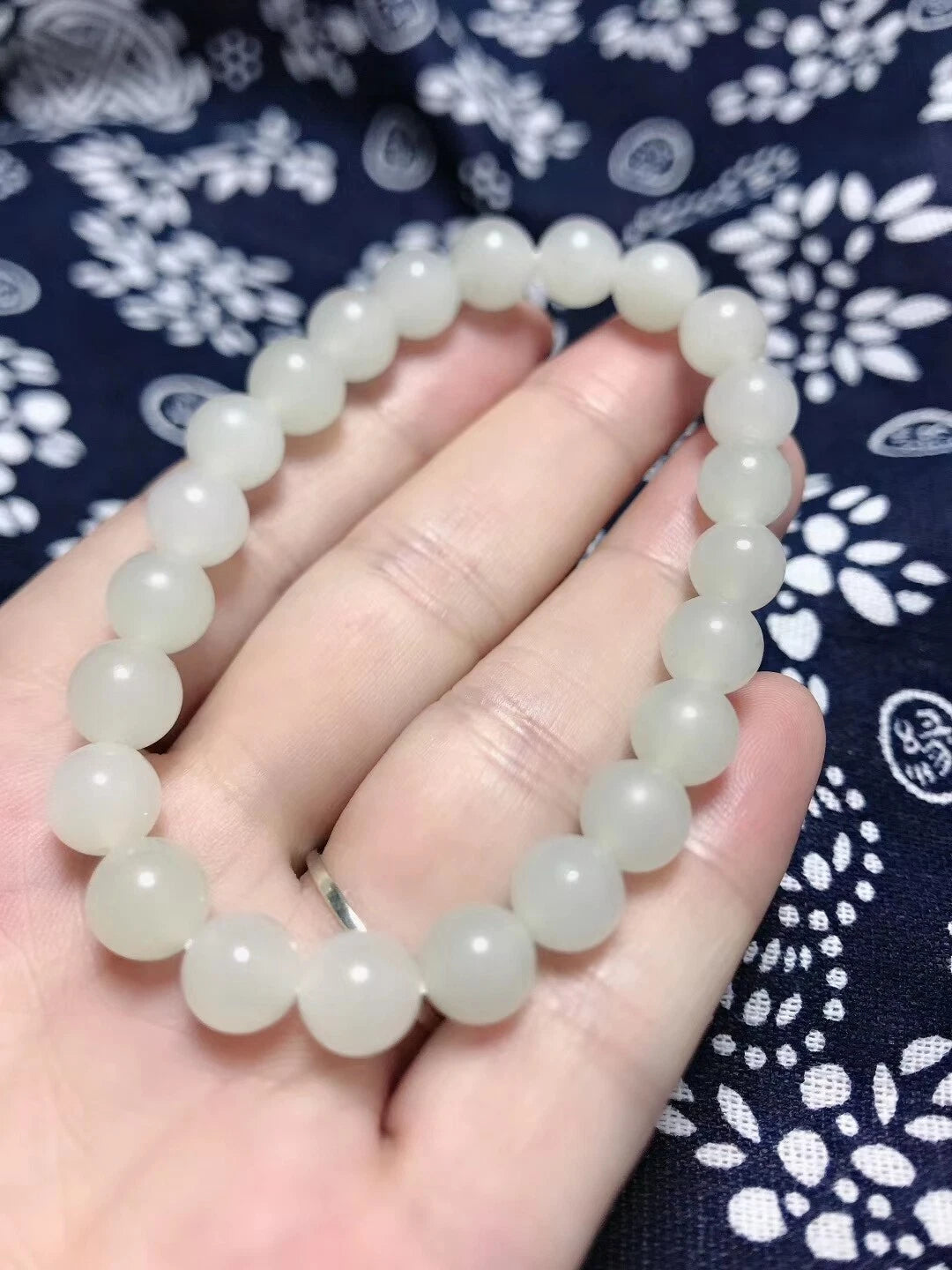 Natural White Jade Bracelet