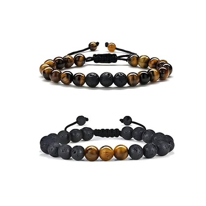 Tiger Eye & Lava Rock Bracelet