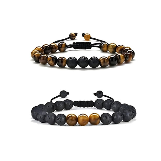 Tiger Eye & Lava Rock Bracelet